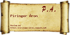 Piringer Áron névjegykártya
