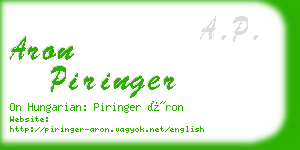aron piringer business card